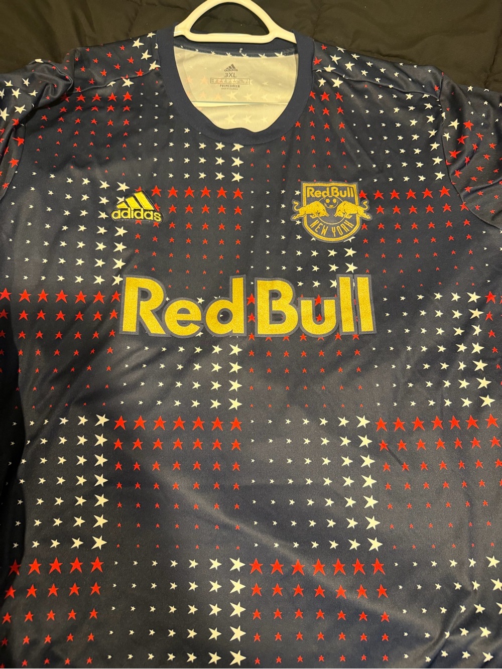 Red Bull Navy Star Print Soccer Jersey by adidas